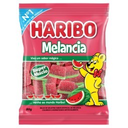 Bala de Gelatina Melancia Haribo Pacote 80g