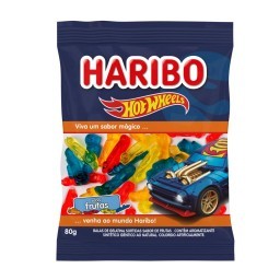 Bala de Gelatina Frutas Hot Wheels Haribo Pacote 80g