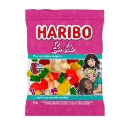 Bala de Gelatina Frutas Barbie e Ursinhos de Ouro Haribo Pacote 80g