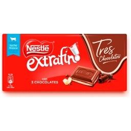 Chocolate Amargo Recheio Chocolate ao Leite e Chocolate Branco Nestlé Extrafino Pacote 120g	 IMPORTA