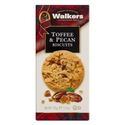 Biscoito Cookie Baunilha com Pedaços de Caramelo e Noz-Pecã Walkers Caixa 150g	