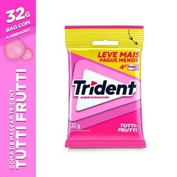 Chiclete Trident tutti-frutti bag com 4 unidades