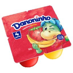 Queijo Petit Suisse Morango + Banana Danoninho Bandeja 160g 4 Unidades