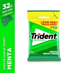 Chiclete Trident menta bag com 4 unidades