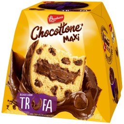 Panettone Recheio Trufa Cobertura Chocolate Bauducco Chocottone Maxi Caixa 500g