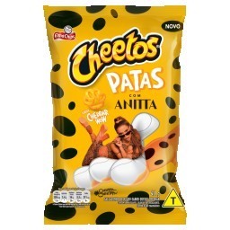 Salgadinho de Milho Cheddar Wow Patas com Anitta Elma Chips Cheetos Pacote 41g