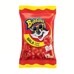 Bala Morango Patinhas Bubbaloo Pacote 15g