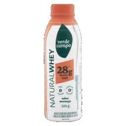 Iogurte Desnatado Morango Zero Lactose Verde Campo Natural Whey 28g de Proteína Garrafa 500g