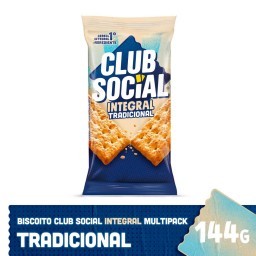 Biscoito Salgado Club Social Integral Multipack 144g