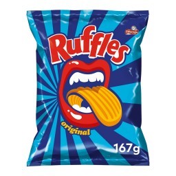 Batata Frita Ondulada Original Elma Chips Ruffles Pacote 167G Embalagem Econômica