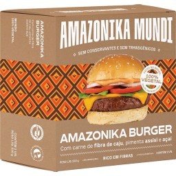 Hambúrguer de Fibra de Caju Amazonika Mundi Caixa 230g 2 Unidades