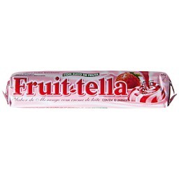 Bala Morango com Creme de Leite Fruit-Tella Pacote 41g 10 Unidades