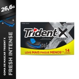 Chiclete Trident X Fresh Intense embalagem econômica 26,6g