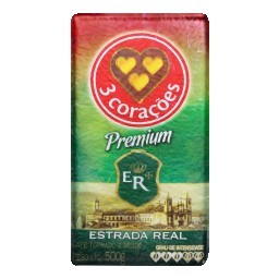 Café Torrado e Moído a Vácuo 3 Corações Estrada Real Premium Pacote 500g