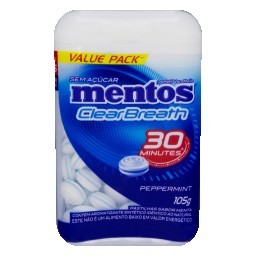 Pastilha Menta Zero Açúcar Mentos Clear Breath Pote 105g 150 Unidades Embalagem Econômica	