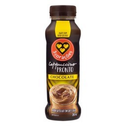 Bebida Láctea UHT Cappuccino Chocolate 3 Corações Frasco 260ml