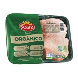 Sobrecoxa de Frango Orgânica SEARA Bandeja 600g