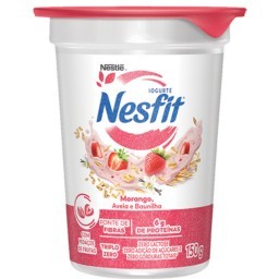 Iogurte Desnatado Morango, Aveia e Baunilha Zero Lactose Nesfit Copo 150g