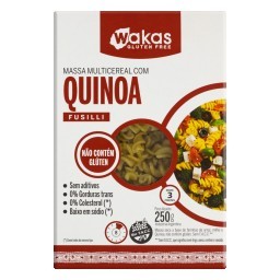 Macarrão Multicereal com Quinoa Fusilli sem Glúten Wakas Caixa 250g