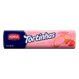 Biscoito Recheado Tortinhas ADRIA Morango Pacote 140g