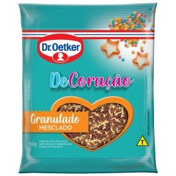 Dr. Oetker Confeito Granulado Mesclado Sabor Chocolate e Baunilha Decoração e Finalização de Doces e