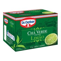 Dr. Oetker Chá Verde com Limão Bebida Quente de Simples Preparo 15 Sachês