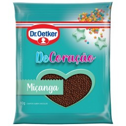 Dr. Oetker Confeito Miçanga Sabor Chocolate Decoração e Finalização de Doces e Sobremesas 80g