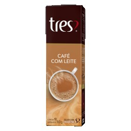 Café com Leite em Cápsula Tres Caixa 90g 10 Unidades