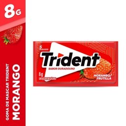 Goma de Mascar Morango Zero Açúcar Trident Envelope 8g 5 Unidades