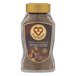 Café Solúvel Liofilizado 3 Corações Vidro 100g