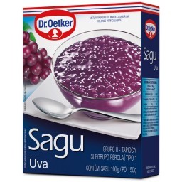 Dr. Oetker Sagu Sabor Uva Pó para Preparo de Sobremesa Consistência Maravilhosa e Sabor Delicioso 25