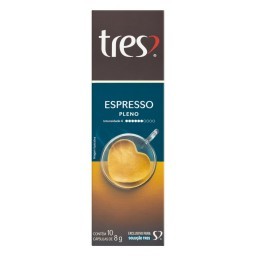 Café em Cápsula Torrado e Moído Espresso Pleno Tres Caixa 80g 10 Unidades