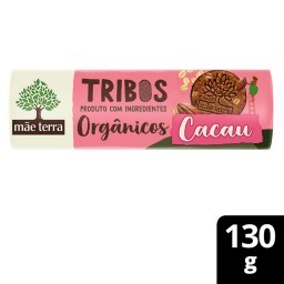 Biscoito Integral Mãe Terra Tribos Cacau 130g 18 pacotes