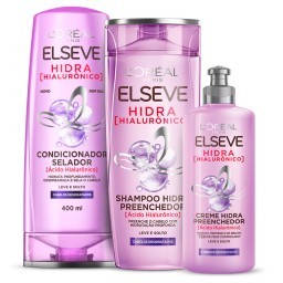 Kit Shampoo Preenchedor Elseve Hidra Hialurônico 400ml + Condicionador Selador Elseve Hidra Hialurôn