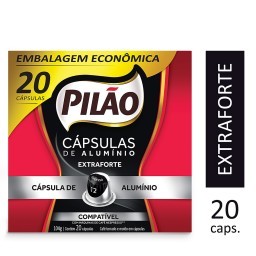 Café em Cápsula Torrado e Moído Espresso Extraforte Pilão Caixa 104g 20 Unidades 