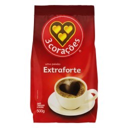 Café Torrado e Moído Extraforte 3 Corações Pacote 500g