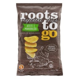 Chips de Batata-Doce Azeite e Manjericão Roots To Go Pacote 45g	