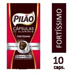 Café em Cápsula Torrado e Moído Espresso Fortíssimo Pilão Caixa 52g 10 Unidades