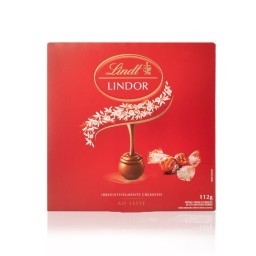 Caixa de Presente Lindt Lindor Chocolate Ao Leite 9 unidades 112g 