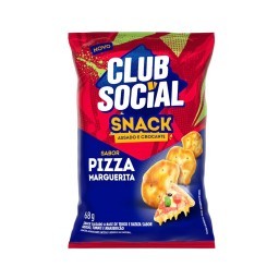 Snack Assado Crocante Pizza Marguerita Club Social Pacote 68g