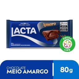 Chocolate Meio Amargo Amaro 40% Cacau 80g