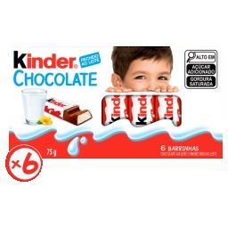 Chocolate ao Leite Recheio ao Leite Kinder Pacote 75g 6 Unidades