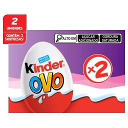 Pack Chocolate Recheio ao Leite Applaydu Kinder Ovo Roxo Caixa 40g 2 Unidades