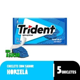 Chiclete Trident Hortelã Sem Açúcar 8g - Embalagem com 5 unid.