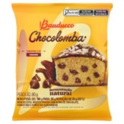 Bolo de Páscoa com Gotas de Chocolate Cobertura Cacau e Confeitos Açucarados Bauducco Chocolomba Pac