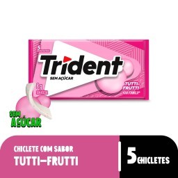 Chiclete Trident Tutti-Frutti Sem Açúcar 8g - Embalagem com 5 unid.