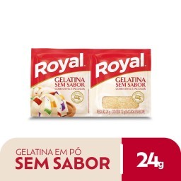 Gelatina em pó Royal sem sabor incolor 24g