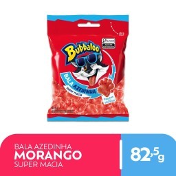 Bala Macia Bubbaloo Morango Azedinha 82,5g