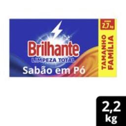 Sabão em Pó Brilhante Limpeza Total 2,2kg