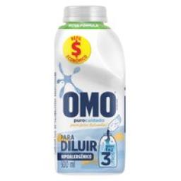 Lava-Roupas Líquido para Diluir Omo Puro Cuidado Frasco 500ml Refil Econômico